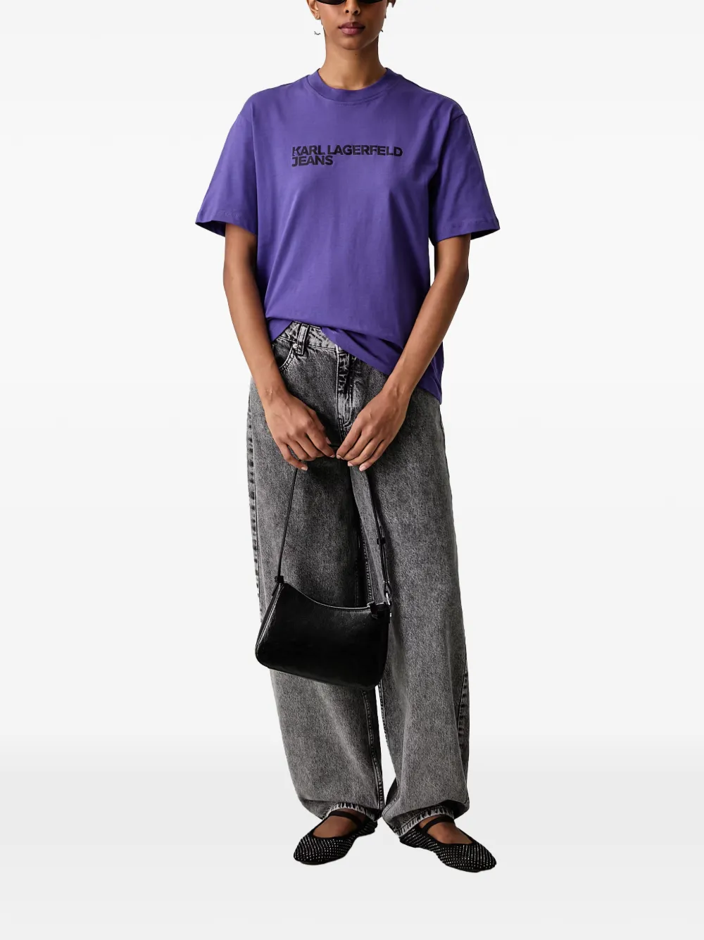 Karl Lagerfeld Jeans T-shirt met logoprint Paars