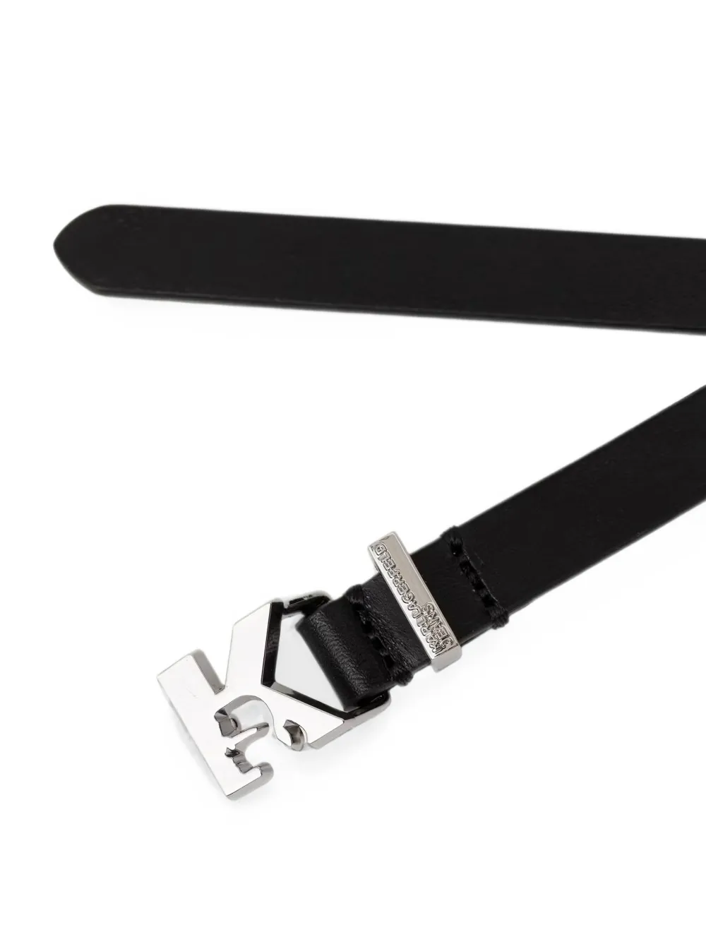 Karl Lagerfeld Jeans Leren riem met logoplakkaat Zwart