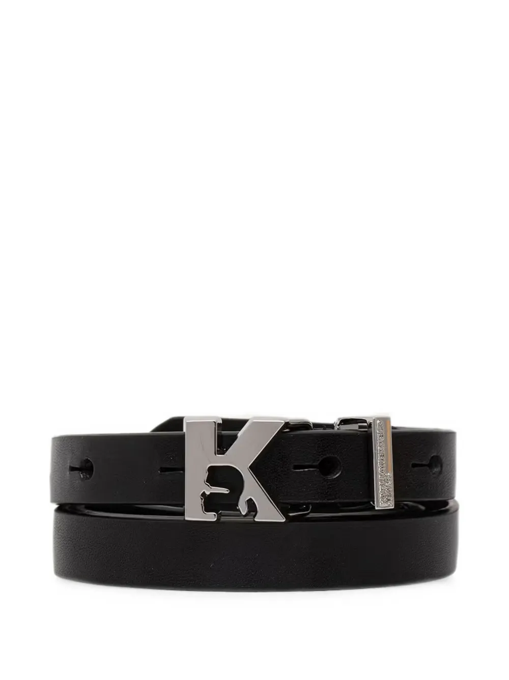 Karl Lagerfeld Jeans logo-plaque leather belt