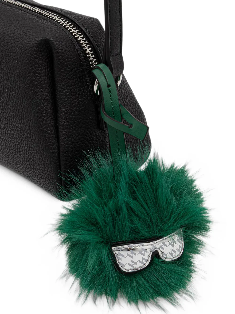 Karl Lagerfeld Schoudertas met pompon-detail en logoplakkaat Zwart