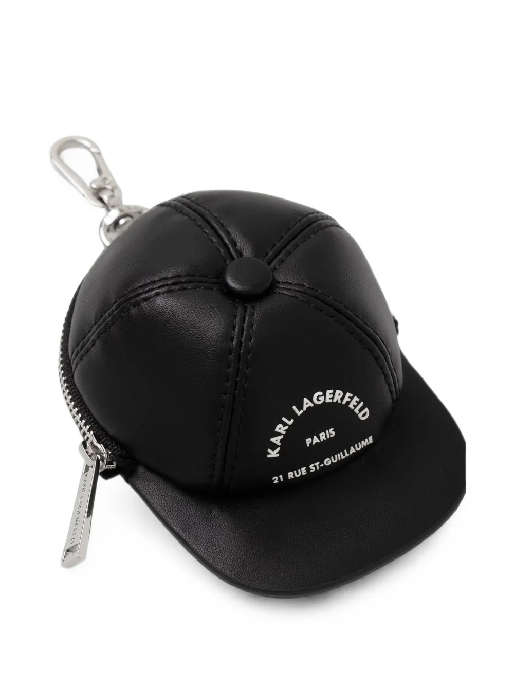 Karl Lagerfeld Petvormige sleutelhanger met logo-print Zwart