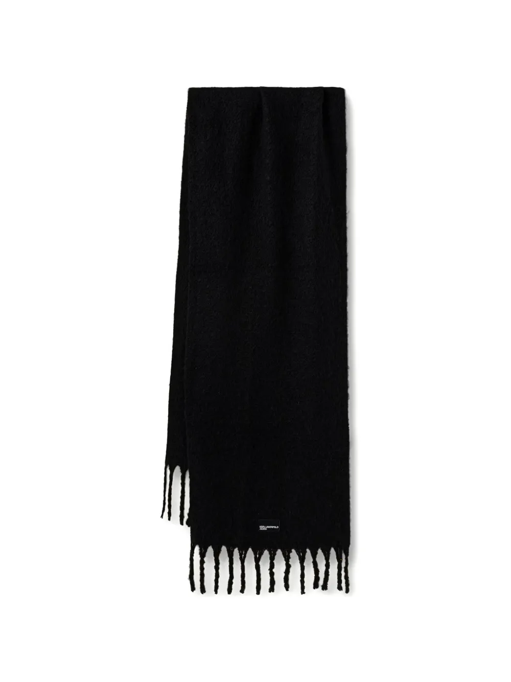 Karl Lagerfeld Jeans logo-patch fringed scarf
