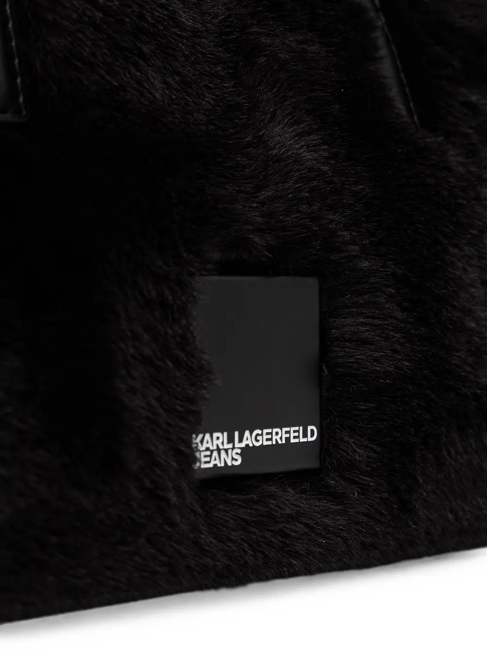 Karl Lagerfeld Box shopper van imitatiebont met logo-plakkaat Zwart