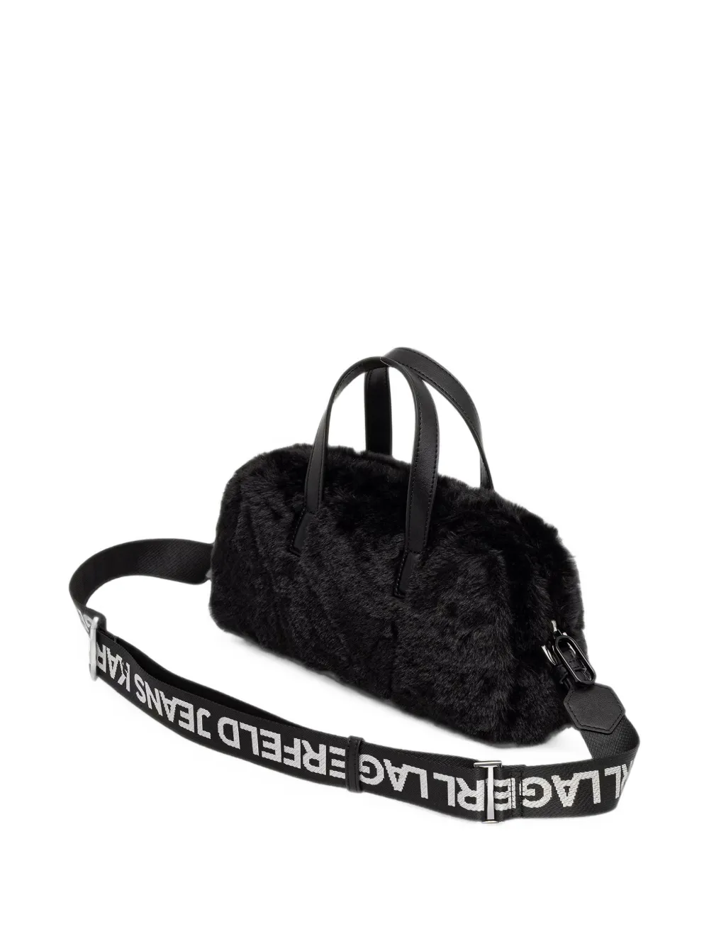 Karl Lagerfeld Box shopper van imitatiebont met logo-plakkaat Zwart