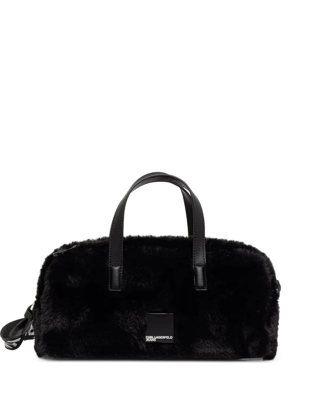 Karl Lagerfeld Box faux-fur logo-plaque tote bag