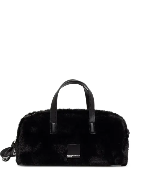Karl Lagerfeld Box faux-fur logo-plaque tote bag