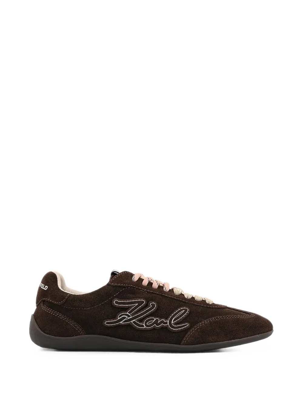 Karl Lagerfeld logo-embroidered suede sneakers