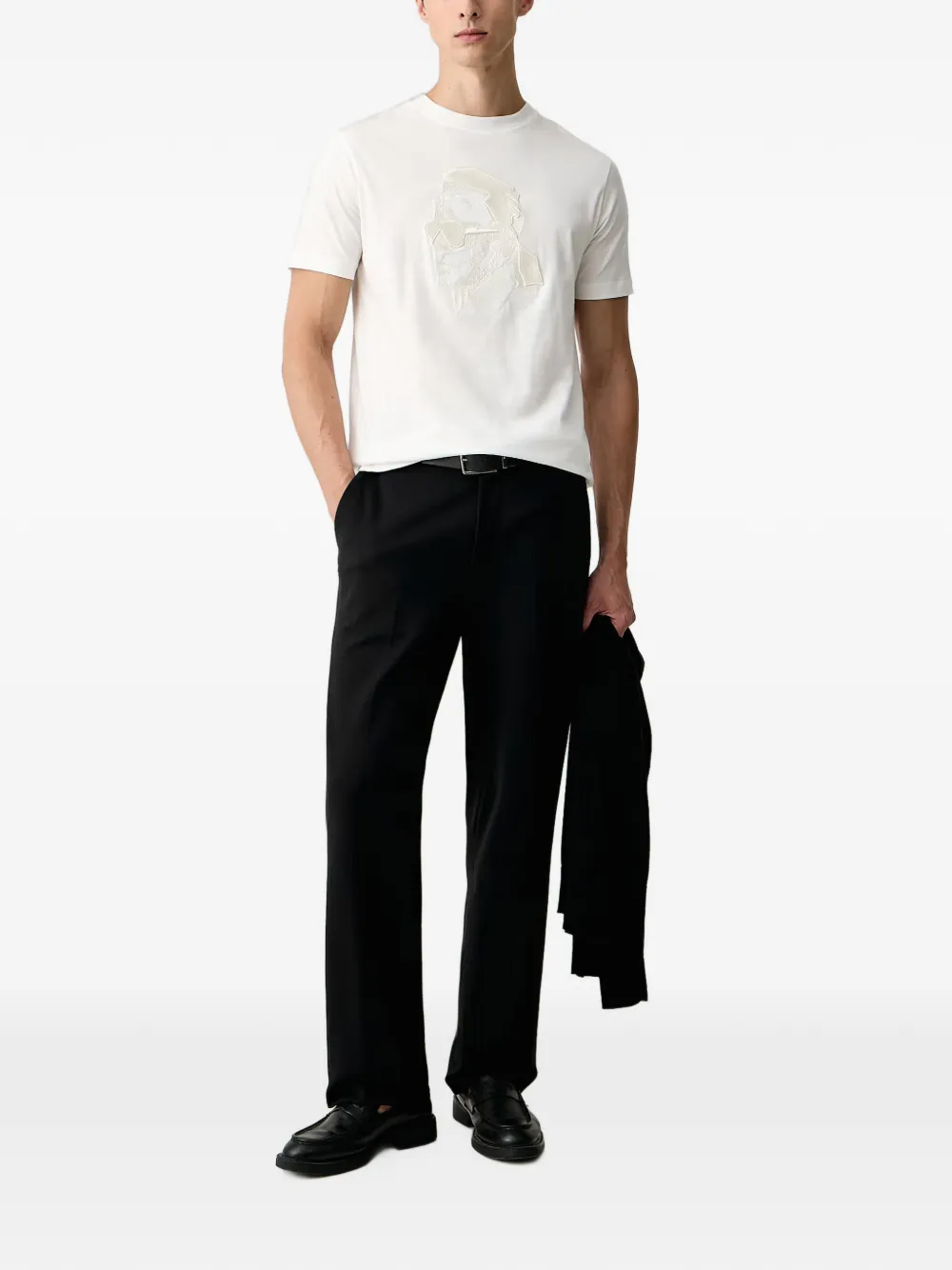 Karl Lagerfeld T-shirt met Ikonik-patch Wit
