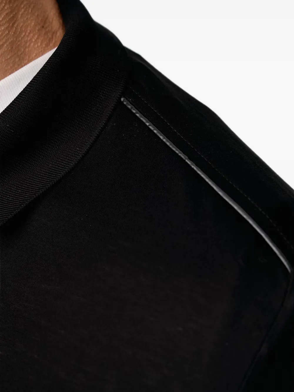 Karl Lagerfeld Poloshirt met kwartrits en logo-plakkaat Zwart