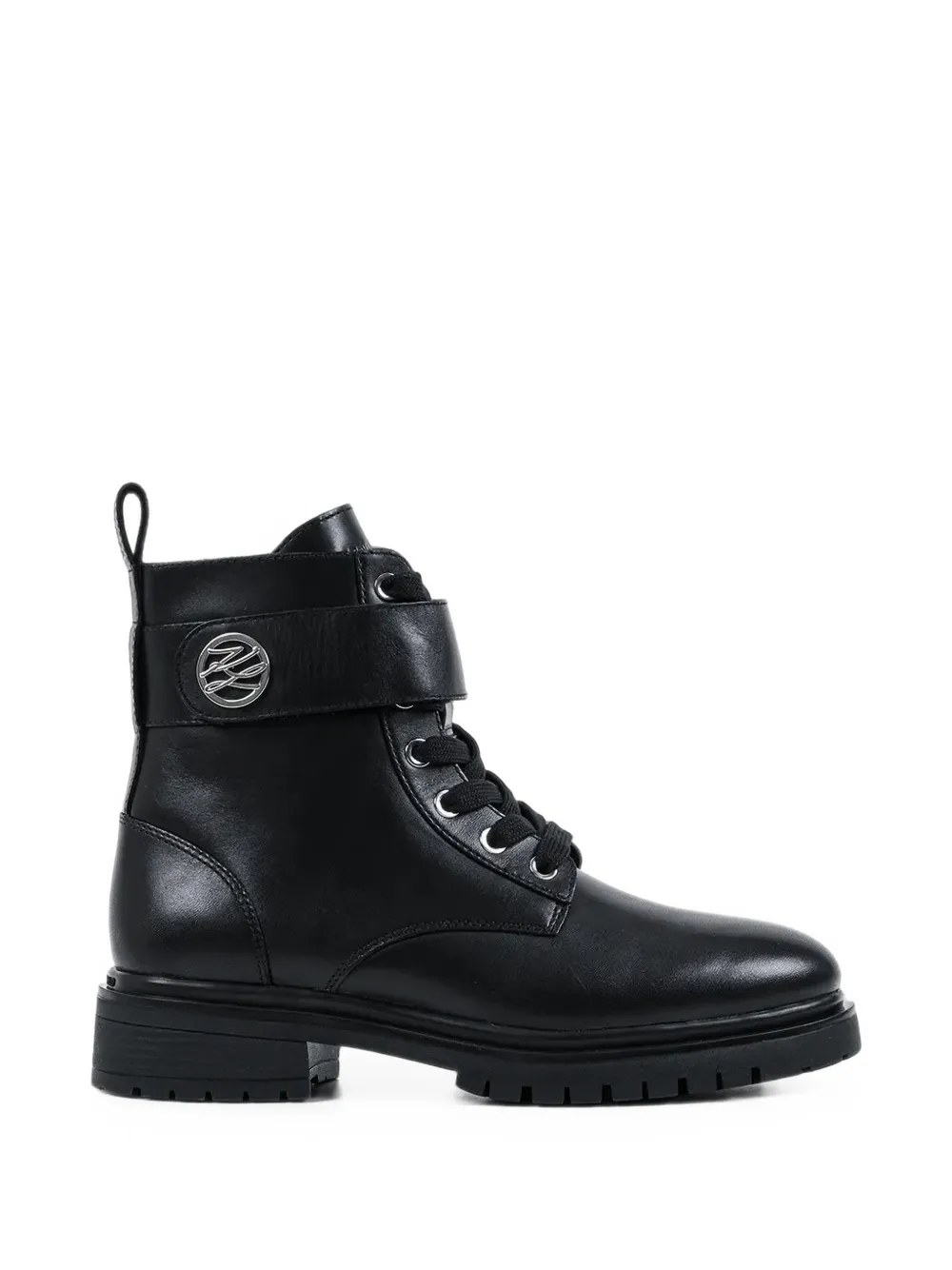 Karl Lagerfeld logo-plaque lace-up combat boots
