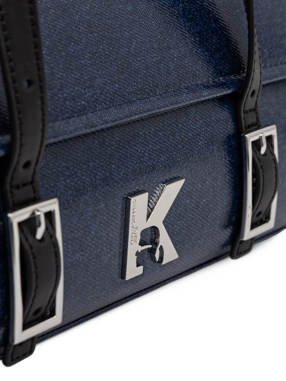 Karl Lagerfeld Jeans buckle-detail K-logo East-West bag Blauw