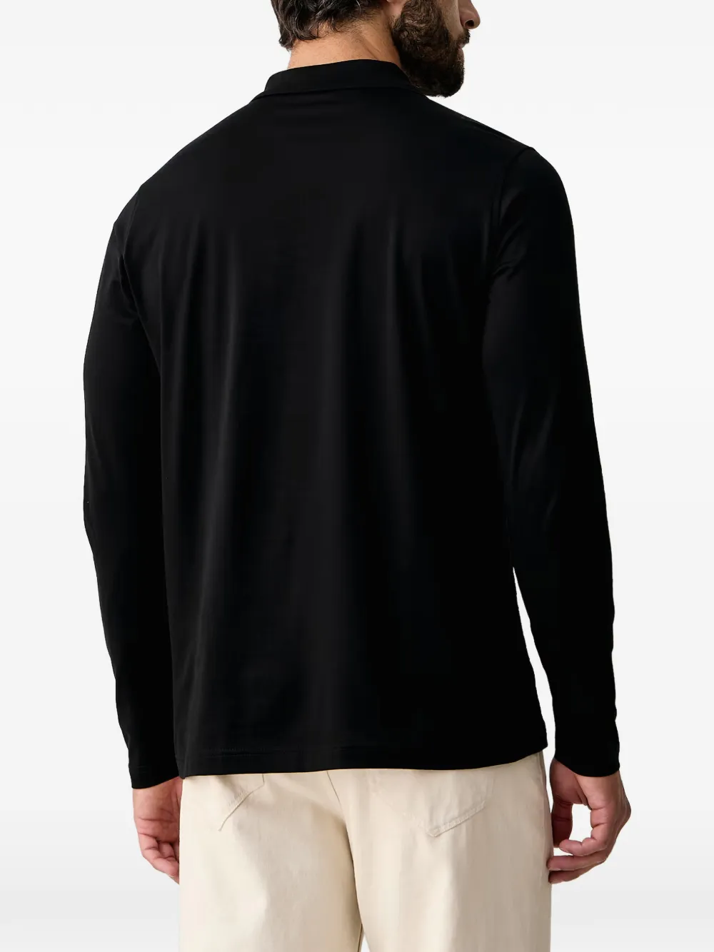 Karl Lagerfeld Poloshirt met lange mouwen Zwart