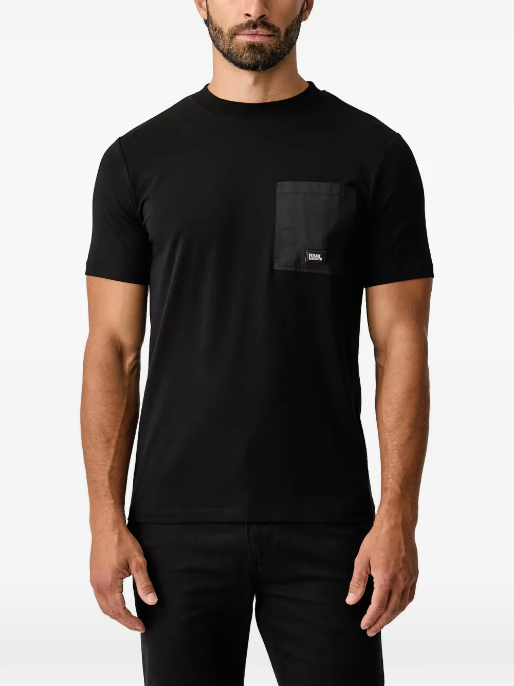 Karl Lagerfeld logo-plaque chest-pocket T-shirt