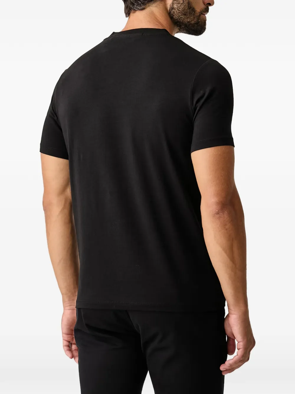 Karl Lagerfeld T-shirt met borstzak en logoplakkaat Zwart