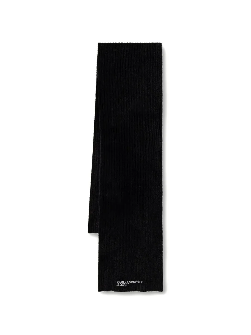 Karl Lagerfeld Jeans logo-embroidered brushed-effect scarf