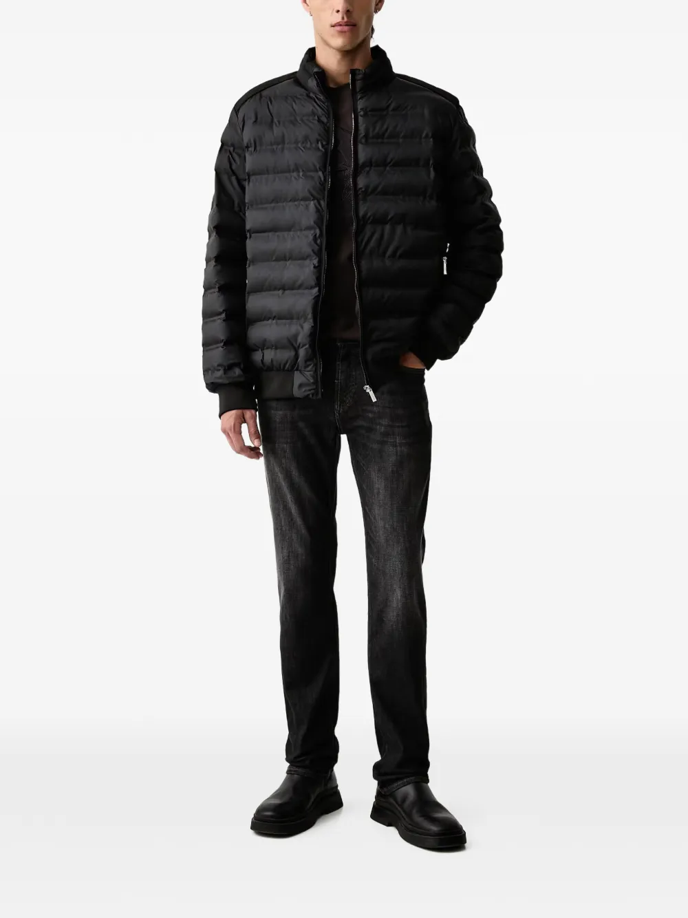 Karl Lagerfeld Gesteppte Jacke mit Stehkragen - Schwarz