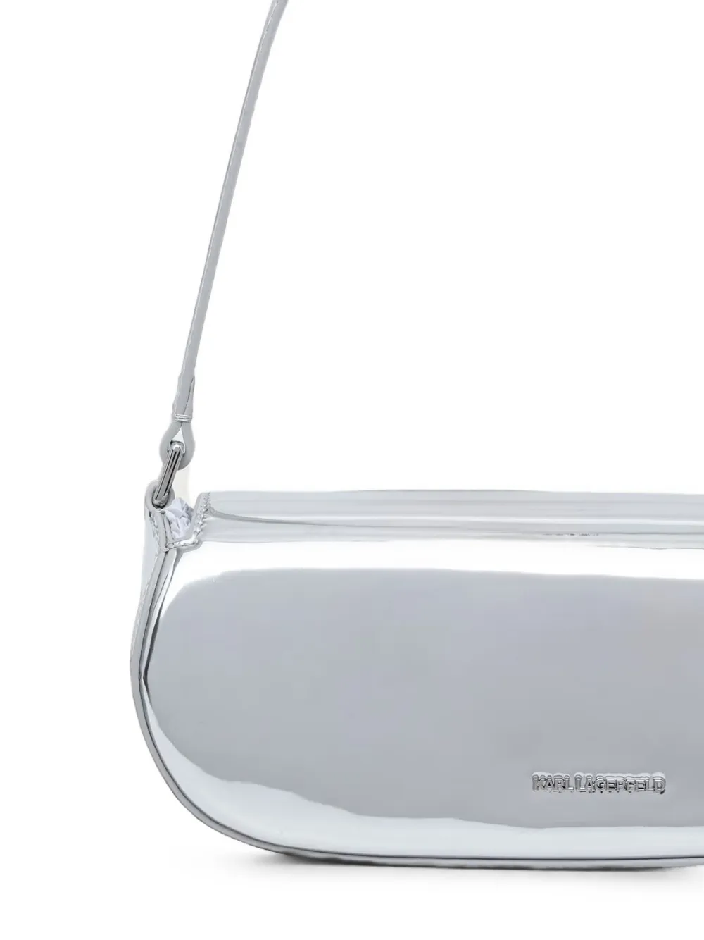Karl Lagerfeld Schoudertas met metallic-effect en logo-plakkaat Zilver