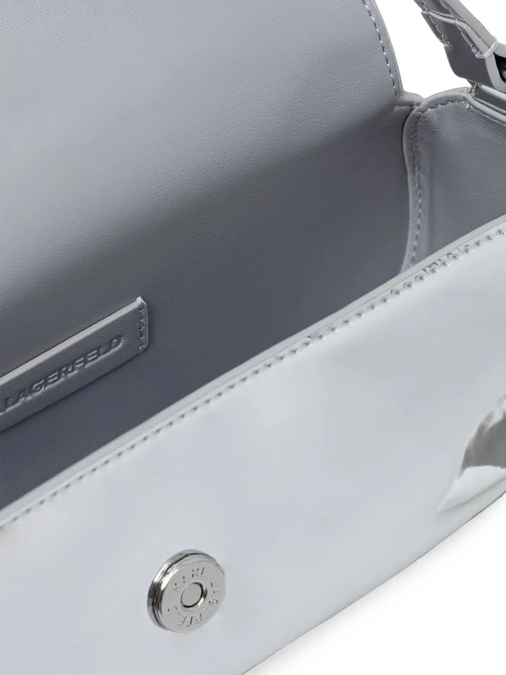 Karl Lagerfeld Schoudertas met metallic-effect en logo-plakkaat Zilver
