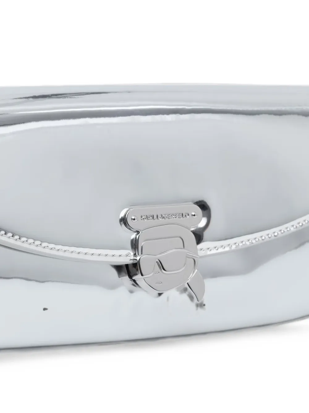 Karl Lagerfeld Schoudertas met metallic-effect en logo-plakkaat Zilver