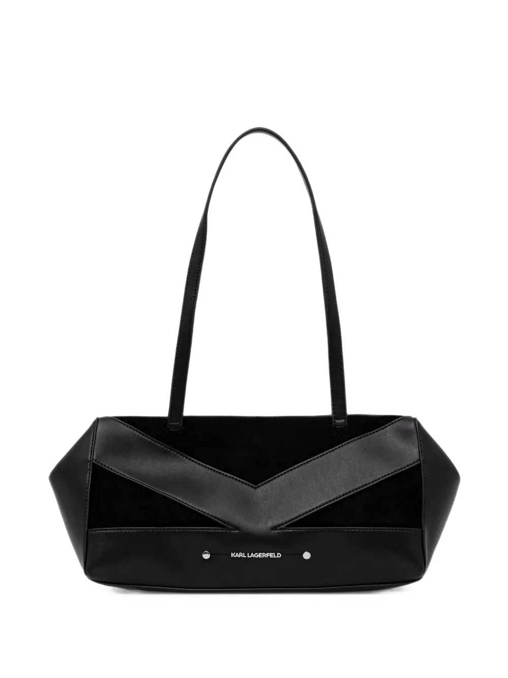 Karl Lagerfeld suede-panel leather shoulder bag