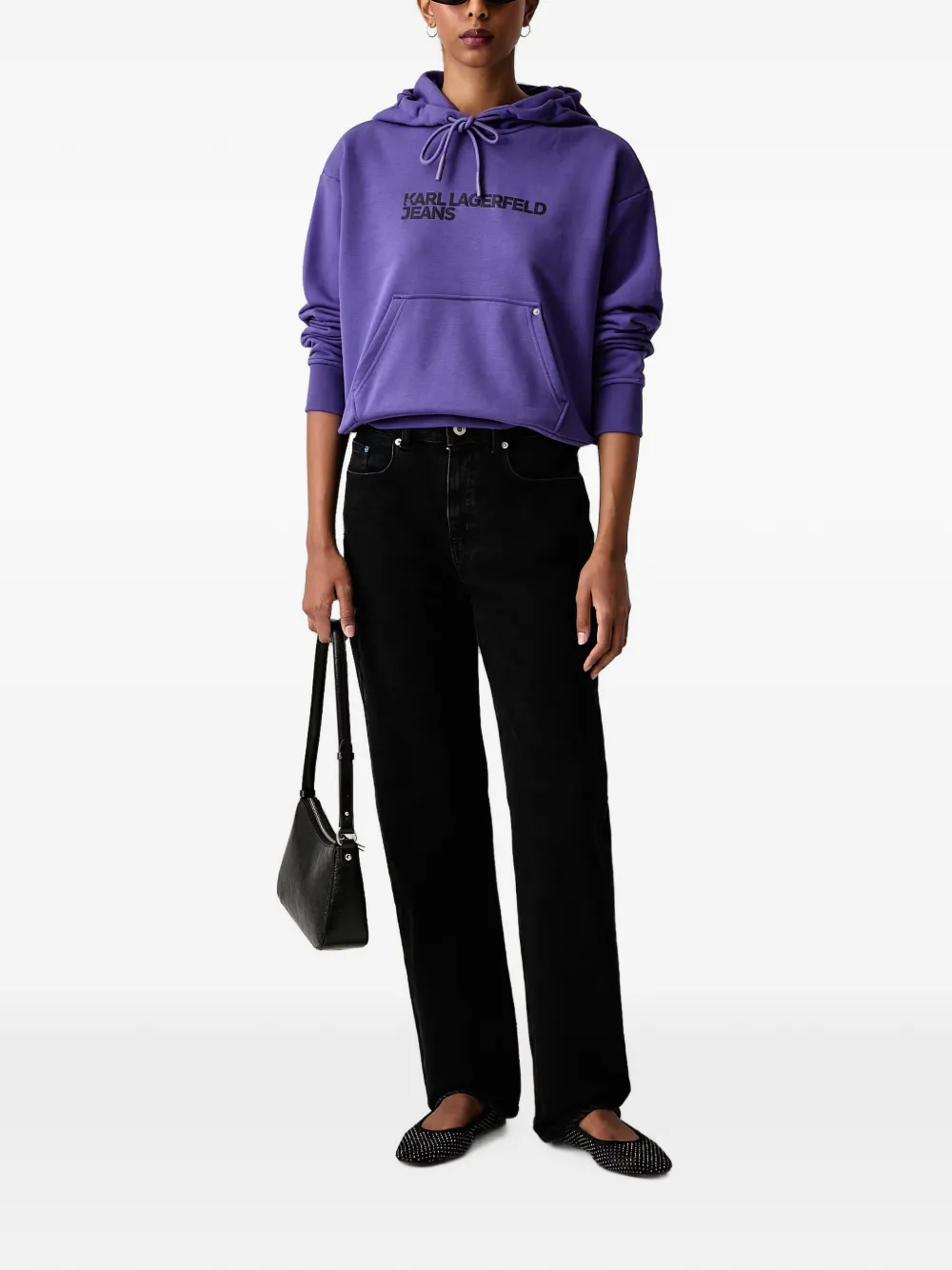 Karl Lagerfeld Jeans Hoodie met logoprint Paars