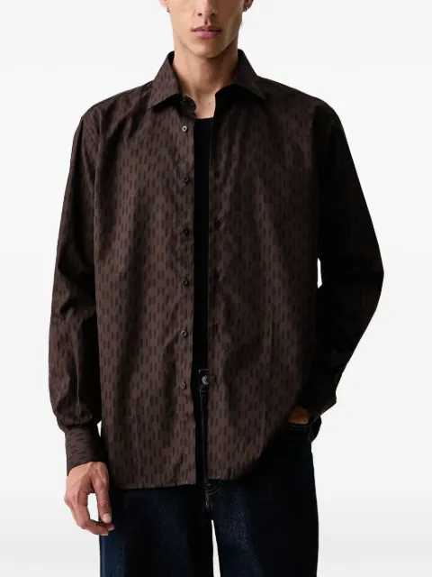 Karl Lagerfeld monogram-print long-sleeve shirt