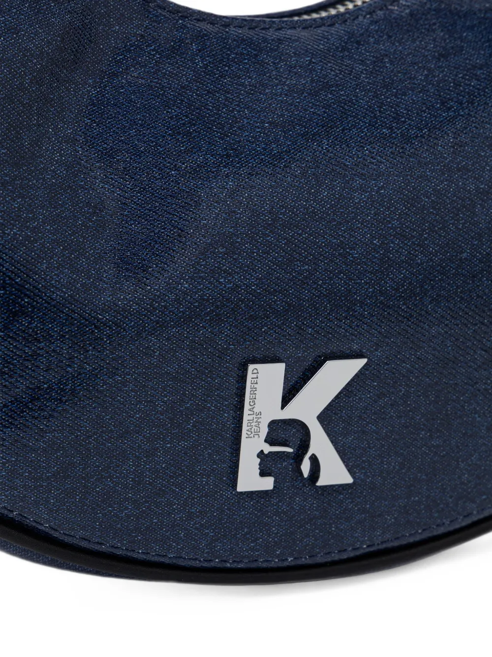 Karl Lagerfeld Jeans logo-plaque zip-fastening shoulder bag Blauw