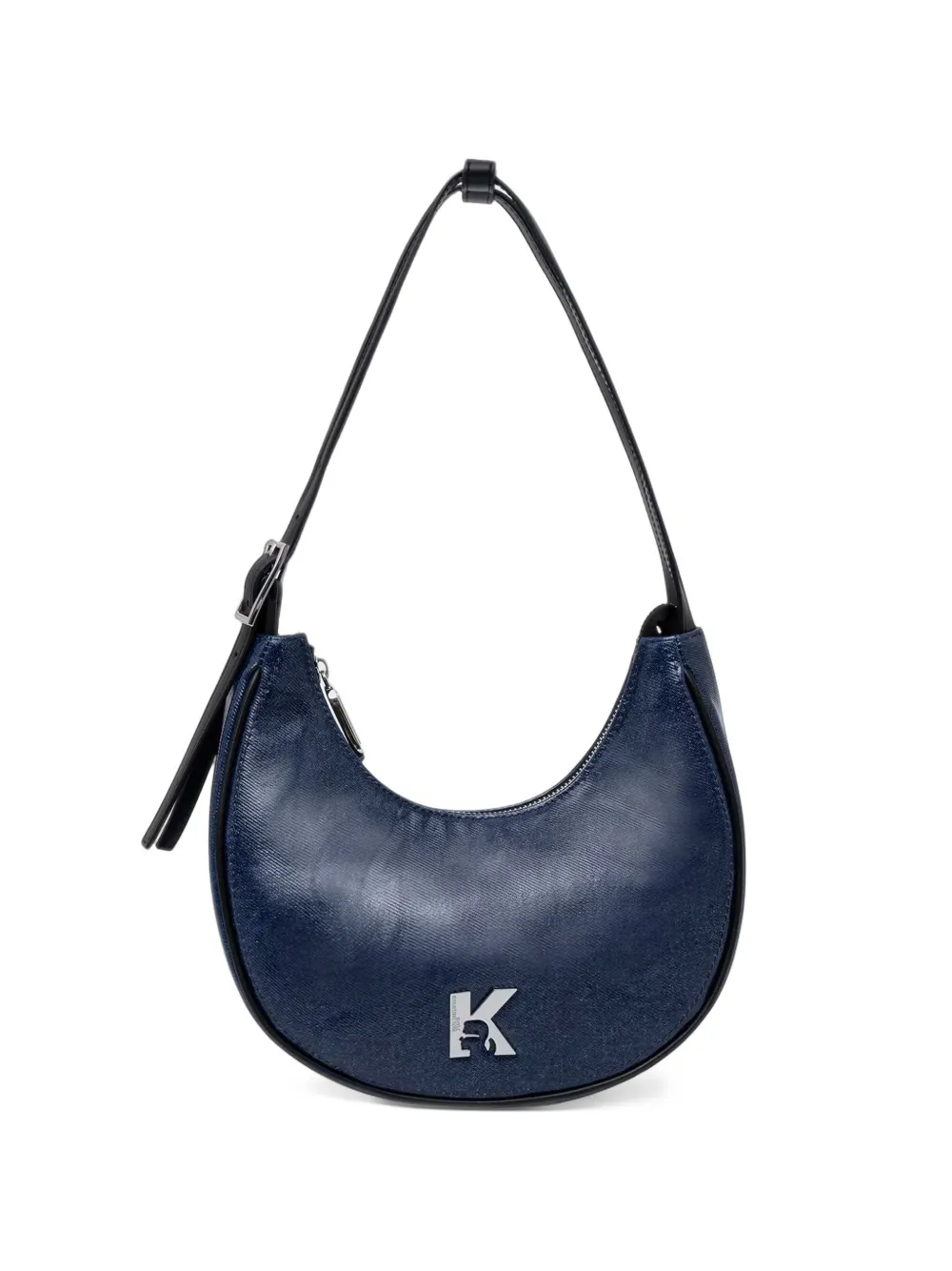 Karl Lagerfeld Jeans logo-plaque zip-fastening shoulder bag - Blu