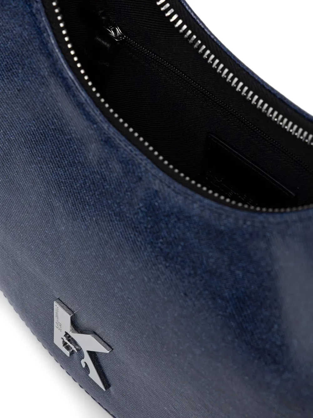 Karl Lagerfeld Jeans logo-plaque zip-fastening shoulder bag Blauw