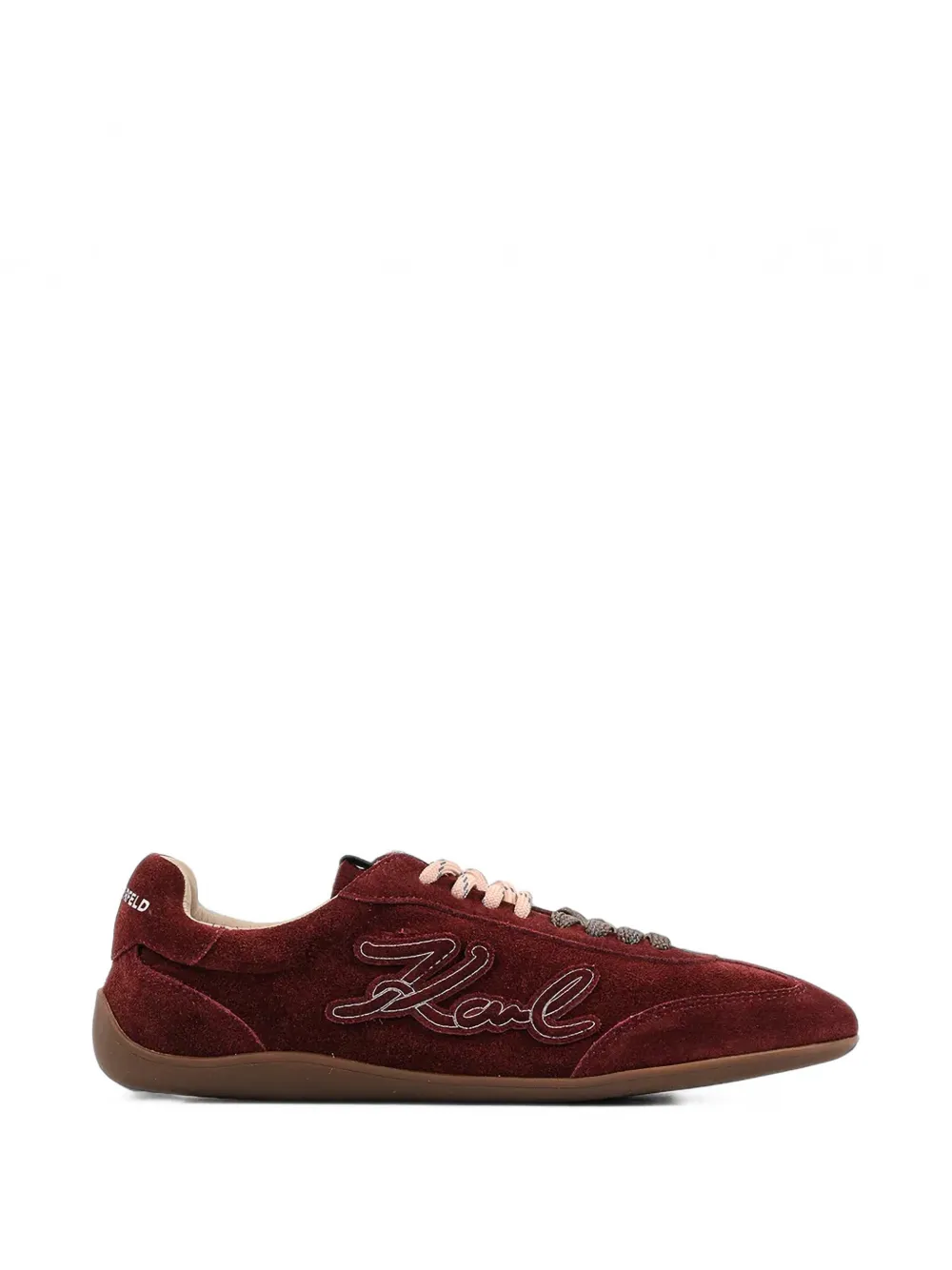 Karl Lagerfeld logo-embroidered suede sneakers