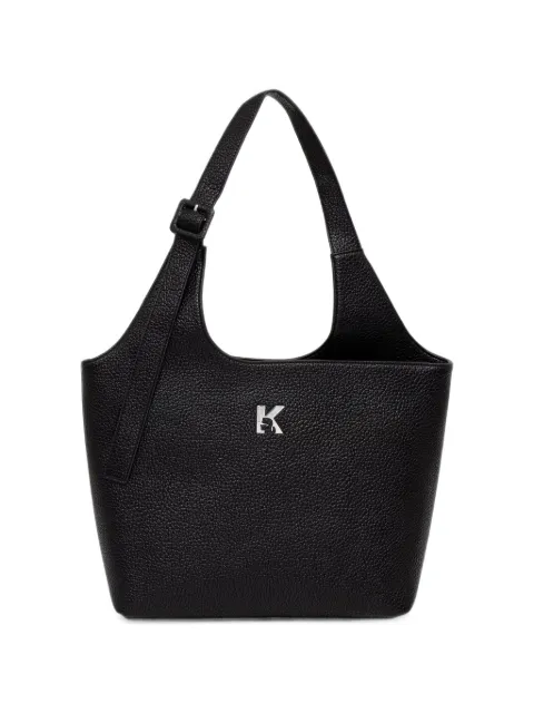 Karl Lagerfeld Jeans logo-plaque pebbled-effect tote bag