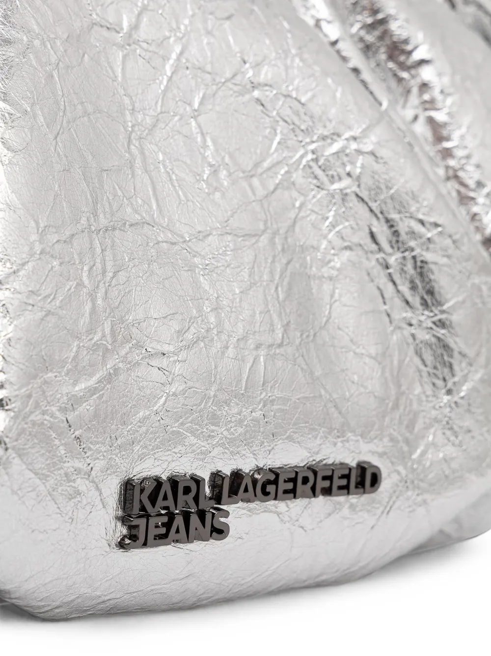 Karl Lagerfeld Jeans Gesmockte schoudertas met metallic-effect Zilver