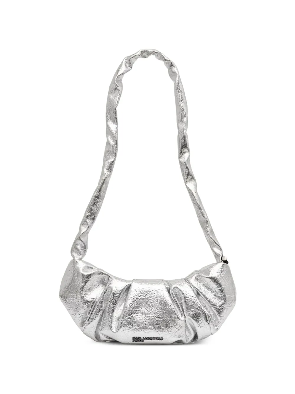 Karl Lagerfeld Jeans metallic-effect ruched shoulder bag - Argento