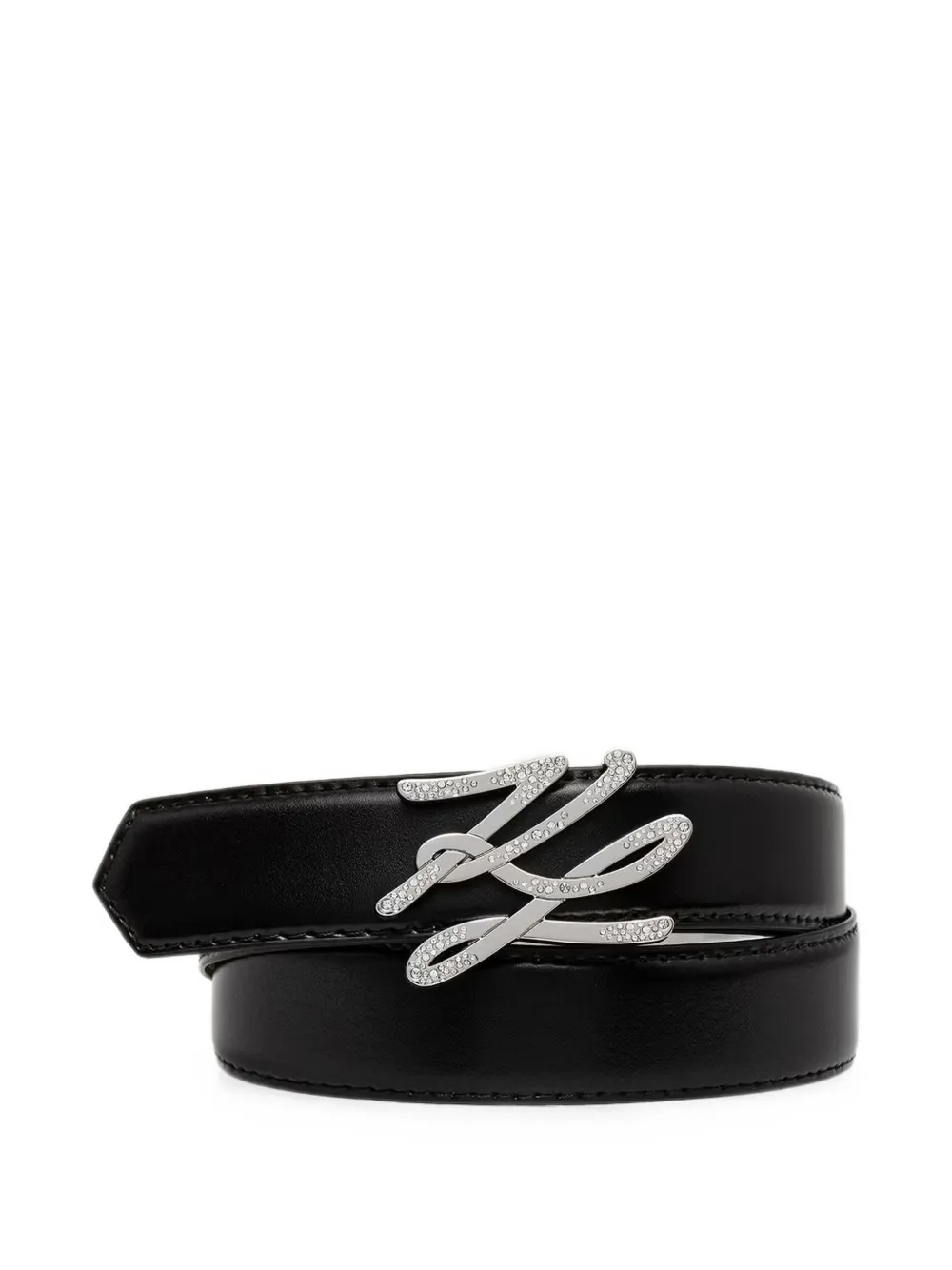 Karl Lagerfeld reversible crystal-embellished belt