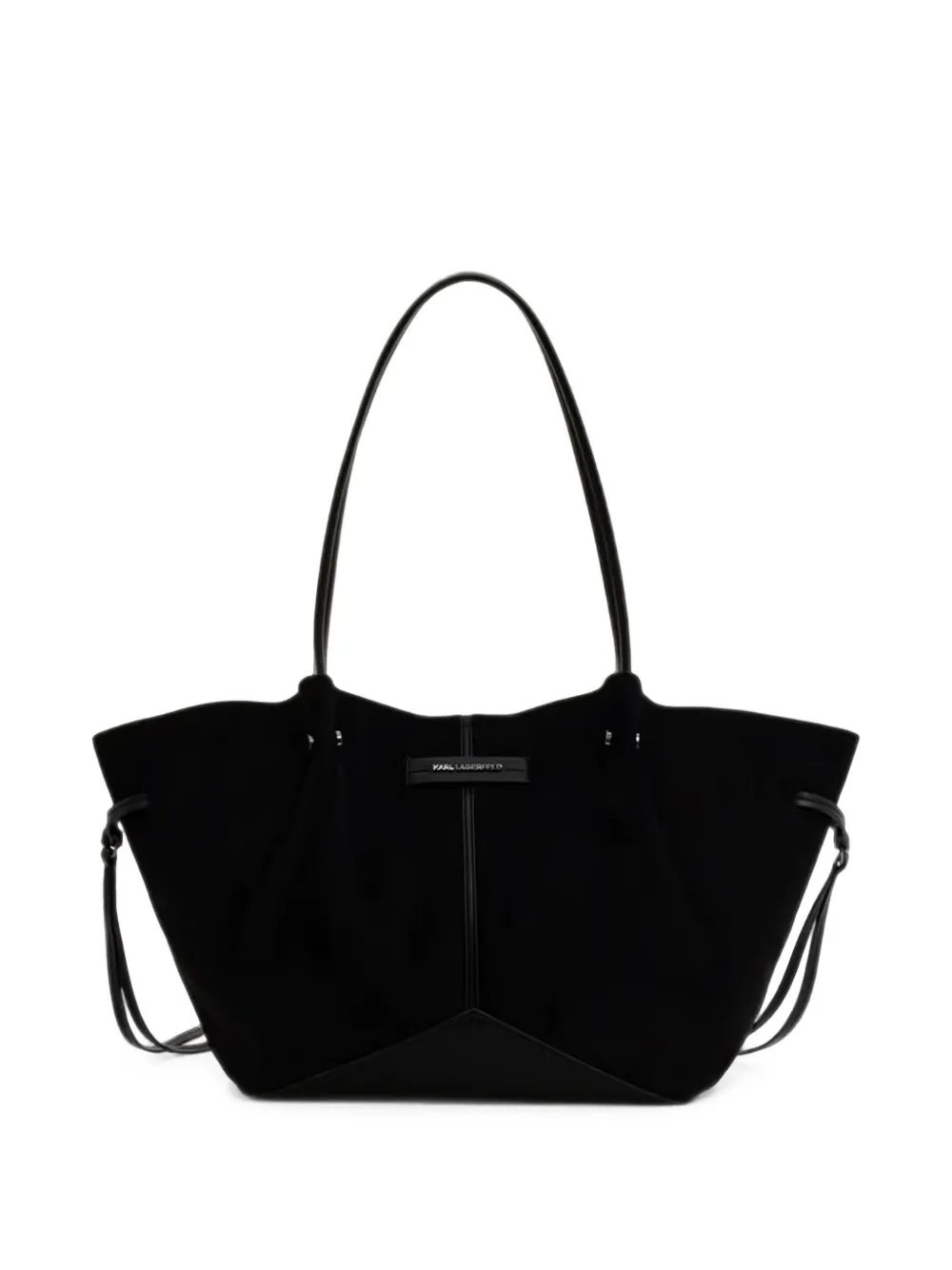 Karl Lagerfeld logo-plaque panelled tote bag - Nero