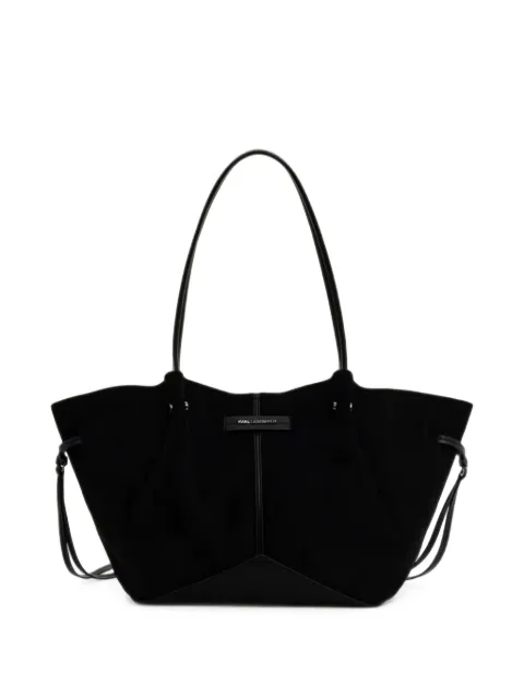 Karl Lagerfeld logo-plaque panelled tote bag