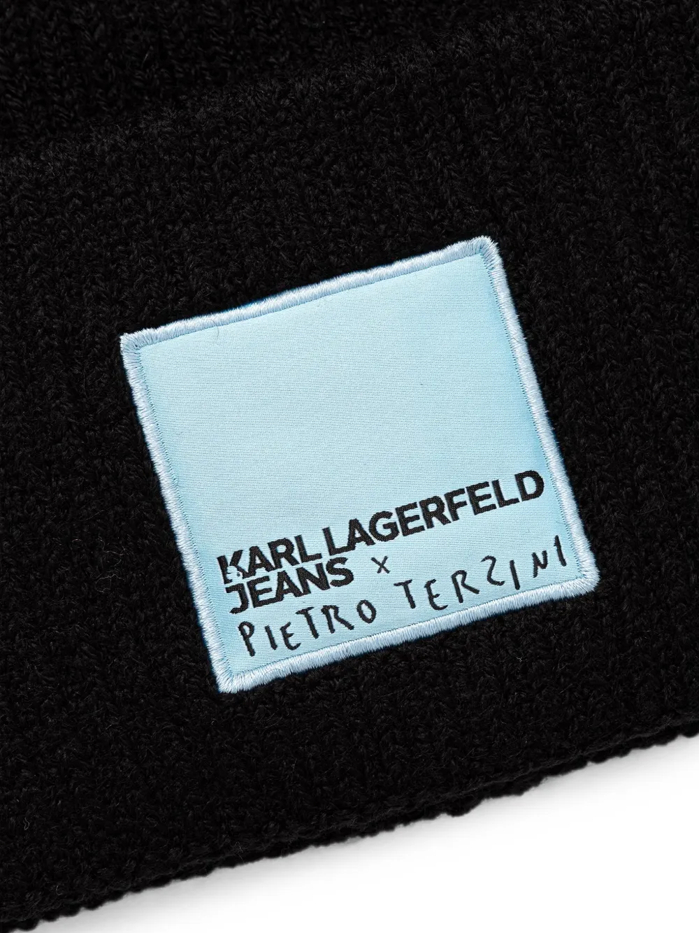 Karl Lagerfeld Jeans x Pietro Terzini muts met logo-patch Zwart