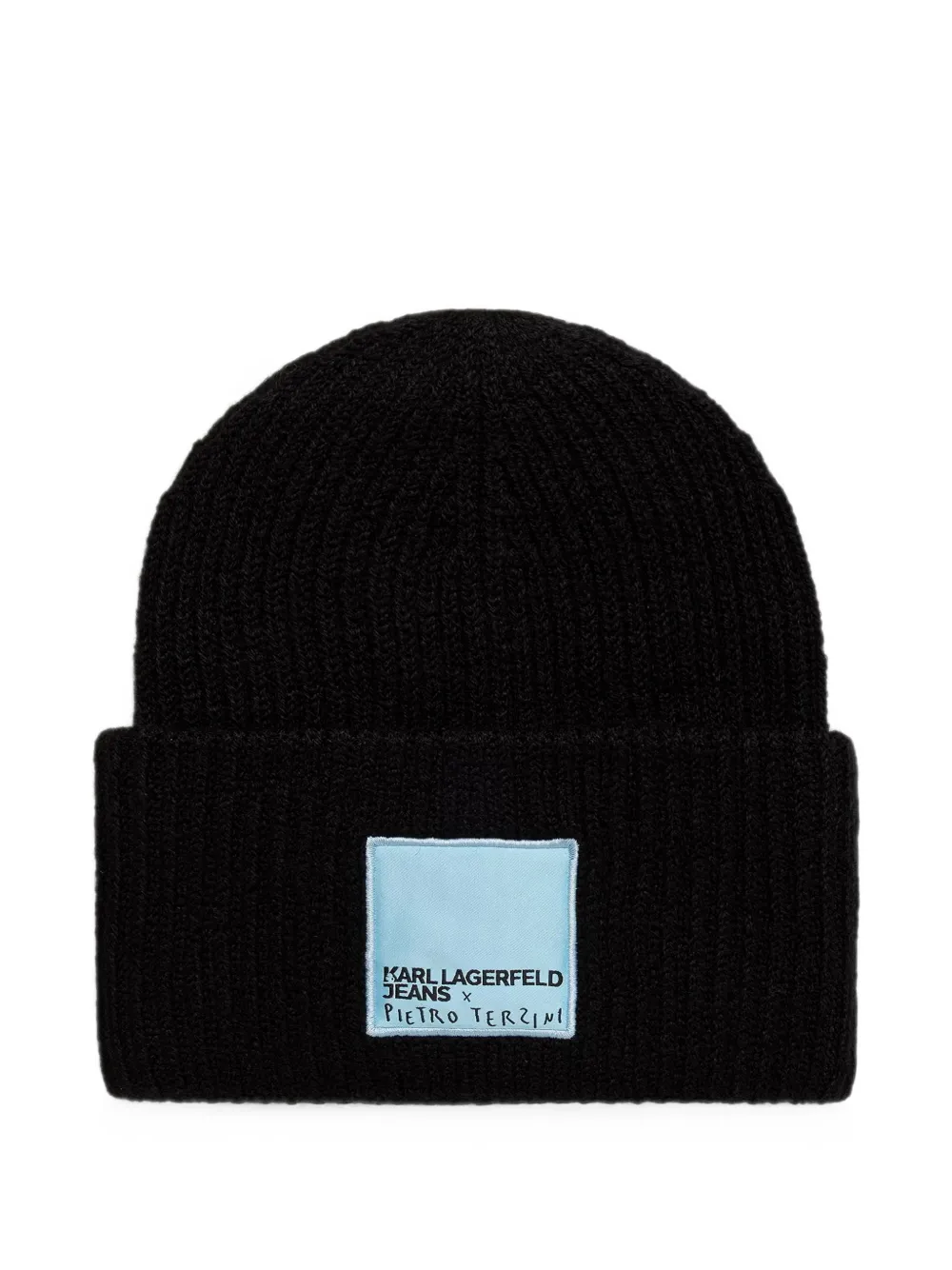 Karl Lagerfeld Jeans xPietro Terzini logo-patch beanie hat