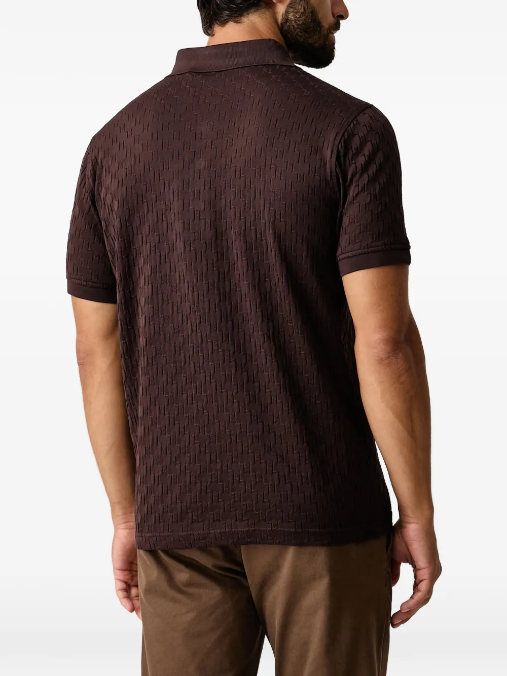 Karl Lagerfeld KL poloshirt met monogram Bruin