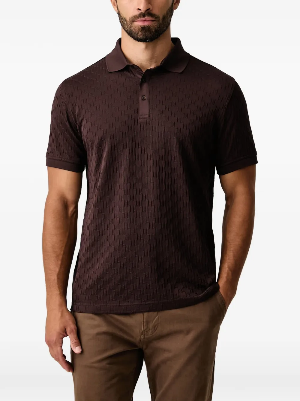 Karl Lagerfeld KL monogram-pattern polo shirt
