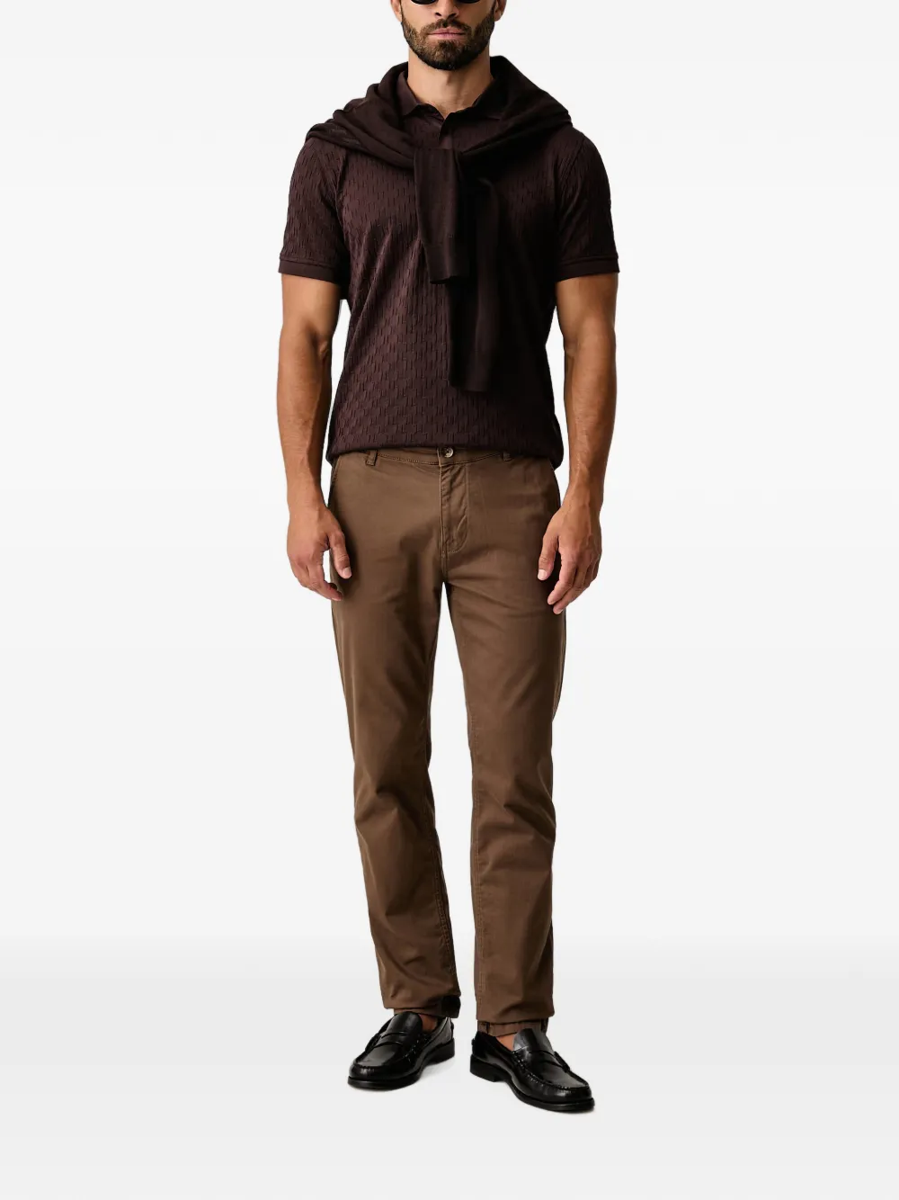 Karl Lagerfeld KL poloshirt met monogram Bruin
