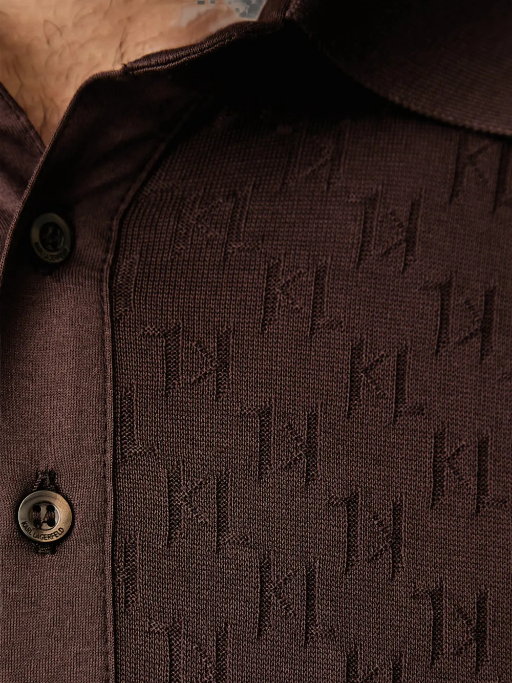 Karl Lagerfeld KL poloshirt met monogram Bruin