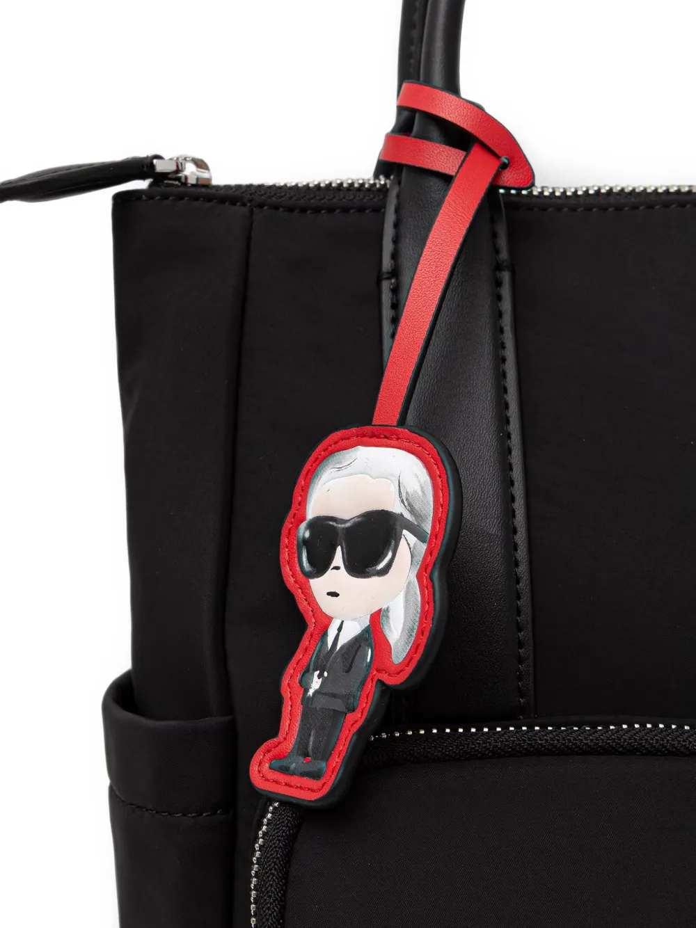 Karl Lagerfeld Ikonik rugzak met logo-plakkaat en bedel Zwart