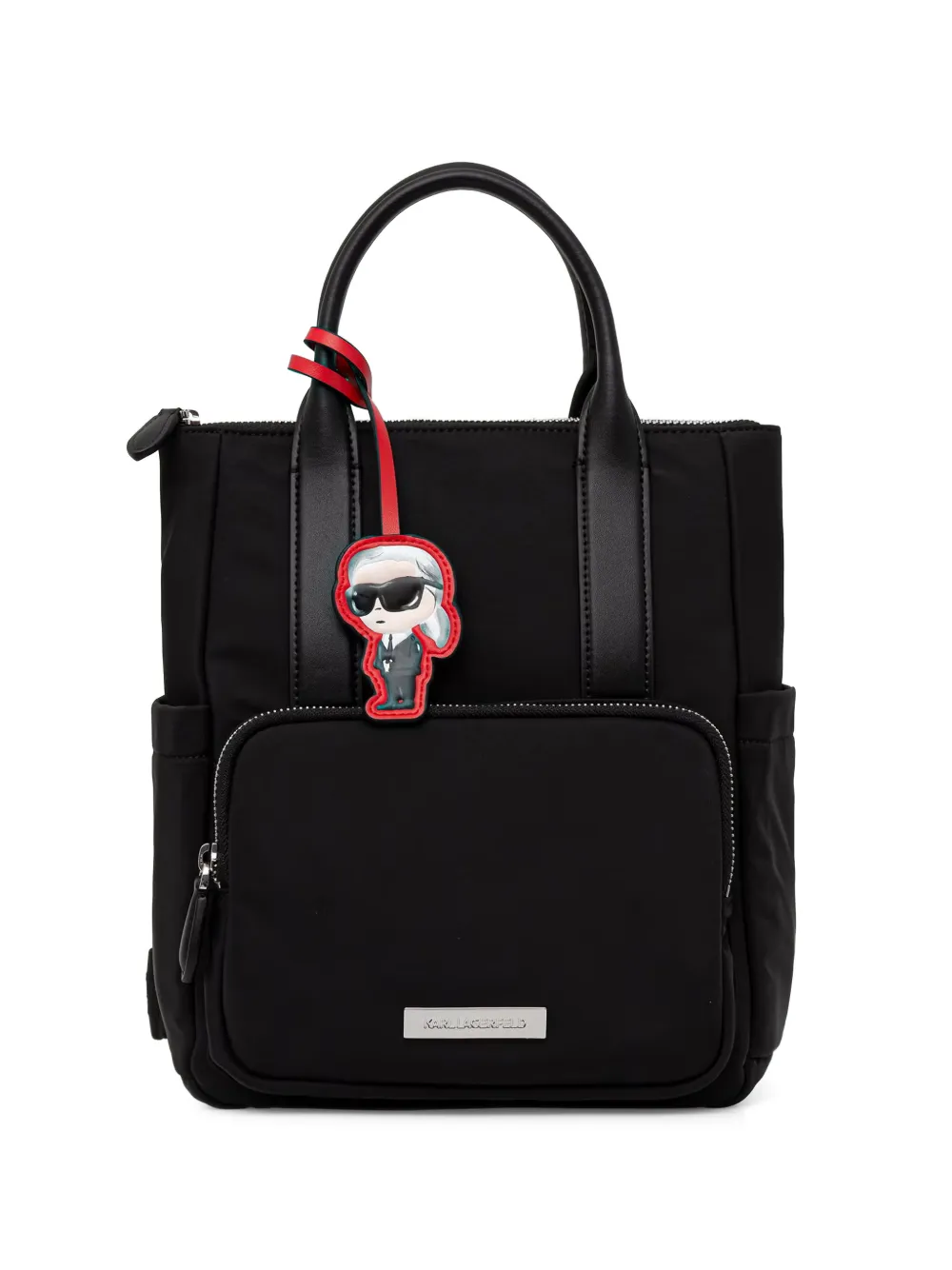 Karl Lagerfeld logo-plaque Ikonik charm backpack - Nero