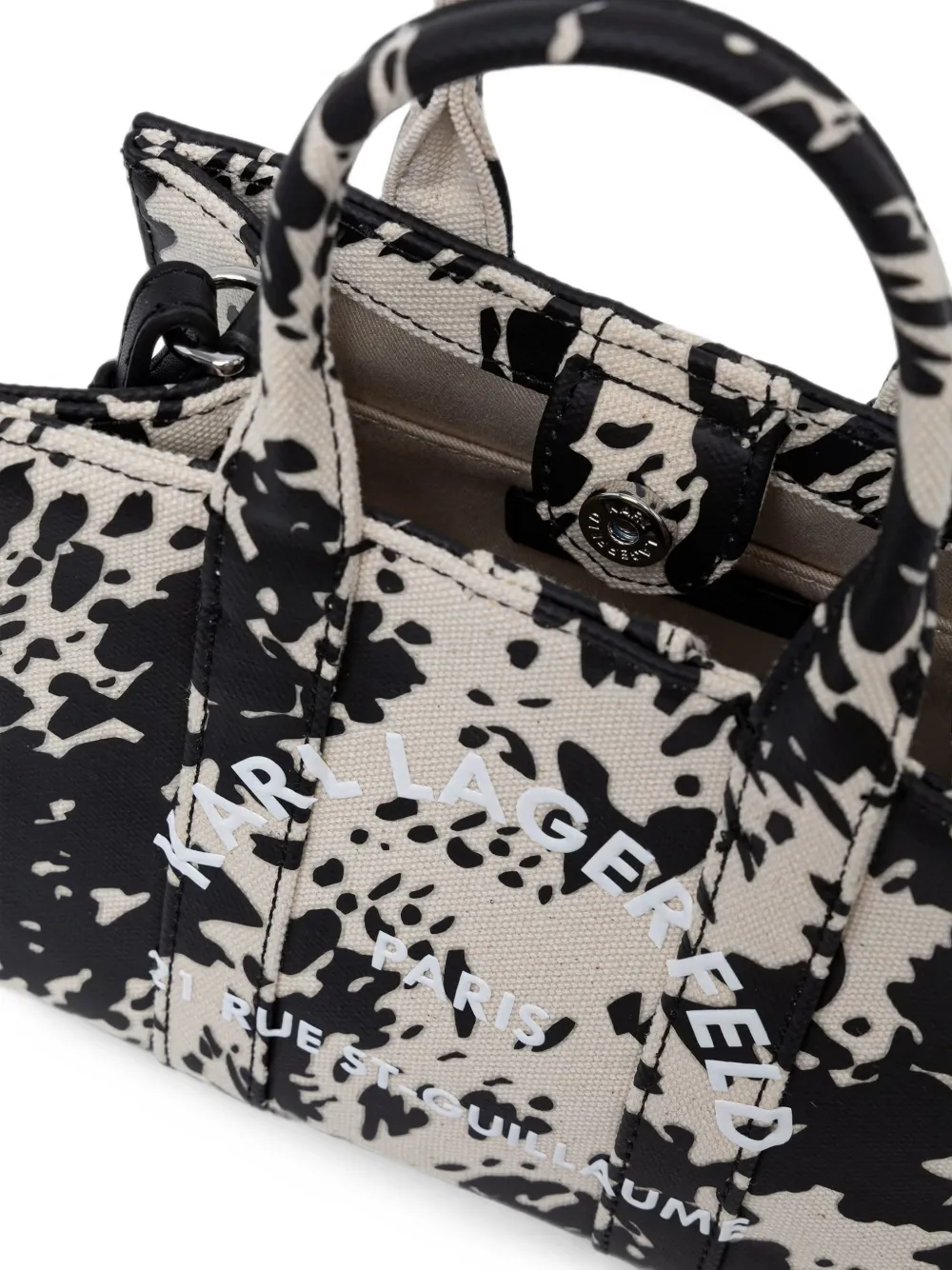 Karl Lagerfeld animal-print logo-print tote bag Zwart