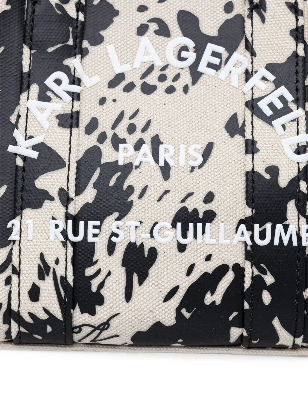 Karl Lagerfeld animal-print logo-print tote bag Zwart