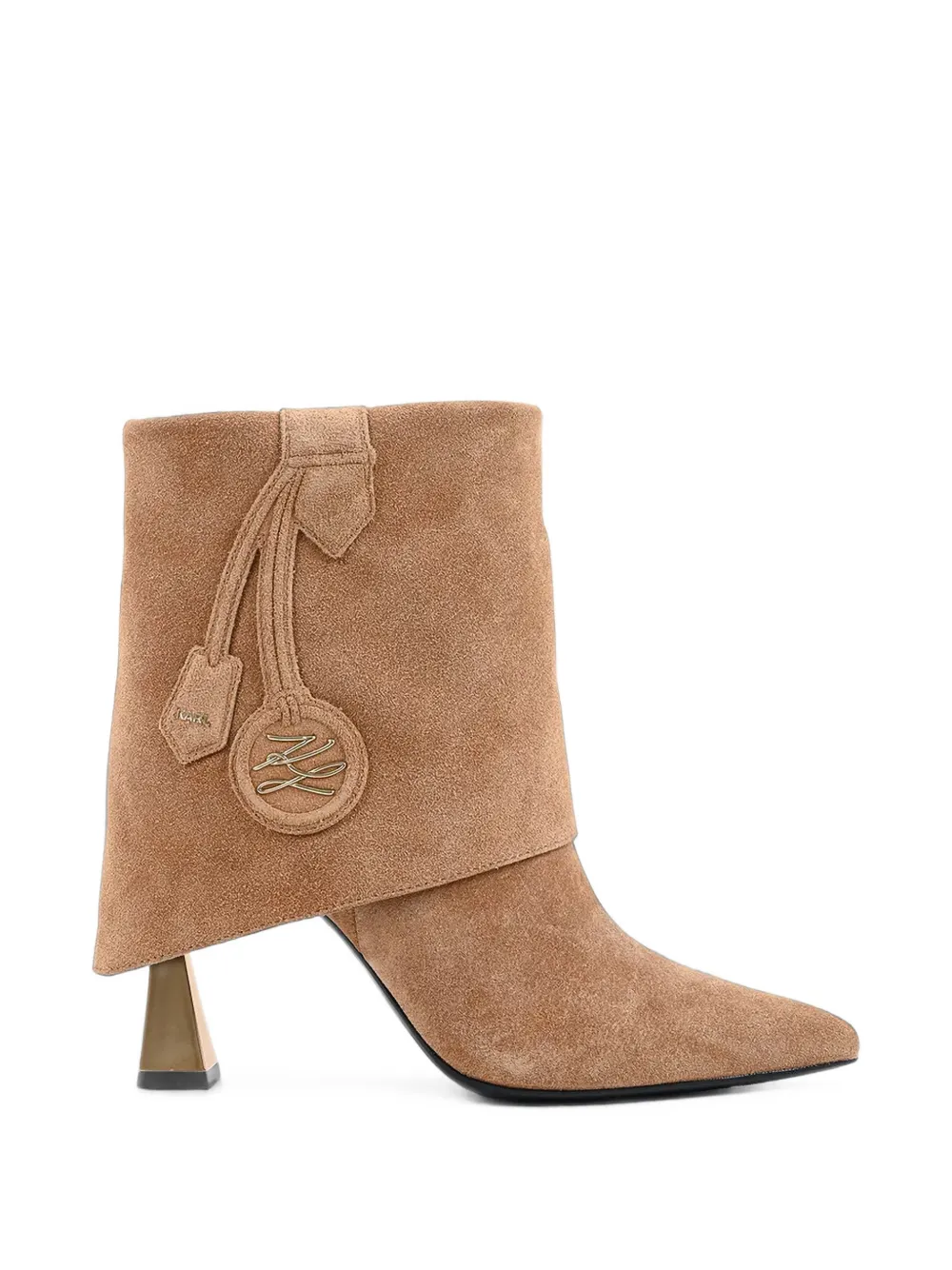 Karl Lagerfeld logo-plaque foldover-detail ankle boots