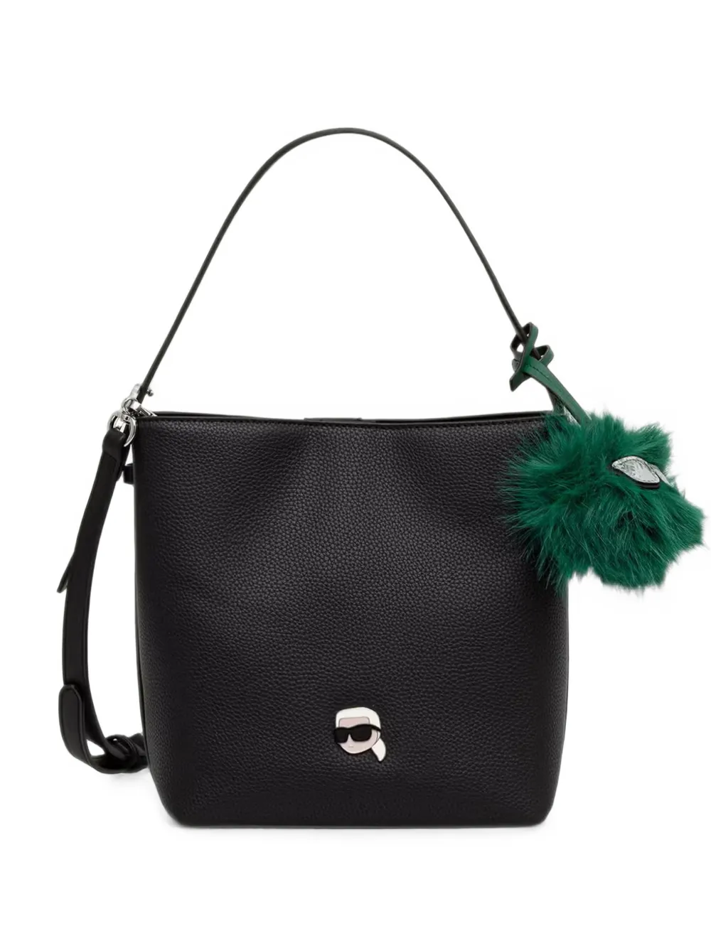 Karl Lagerfeld logo-plaque pompom-detail tote bag