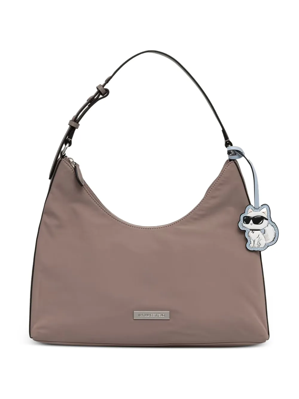 Karl Lagerfeld Choupette-charm logo-plaque shoulder bag - Toni neutri