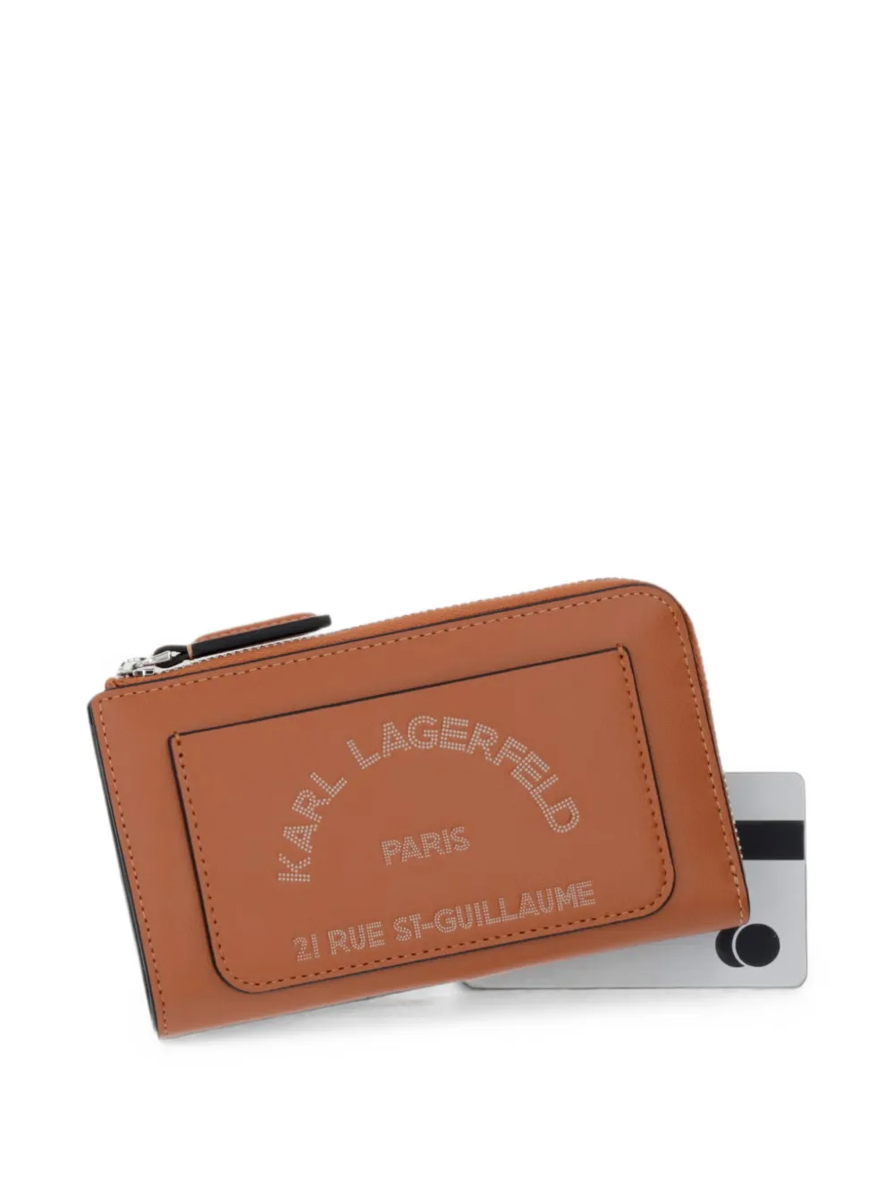 Karl Lagerfeld logo-print zip-around wallet Bruin